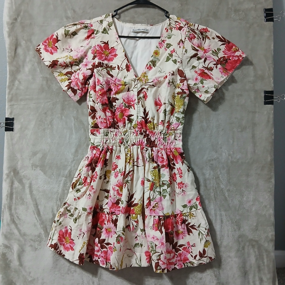 Abercrombie & Fitch Floral Pink and Green Dress